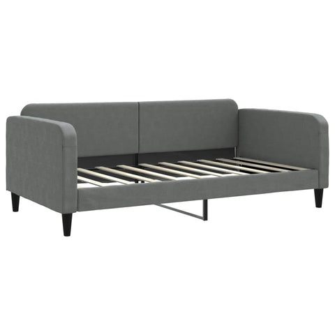 vidaXL Modern Dark Grey Day Bed Sofa Twin Mattress Without for Bedroom Living Room Functional Convertible Daybed Comfortable Design Padded Armrest Contemporary Sleeping Fabric Guest