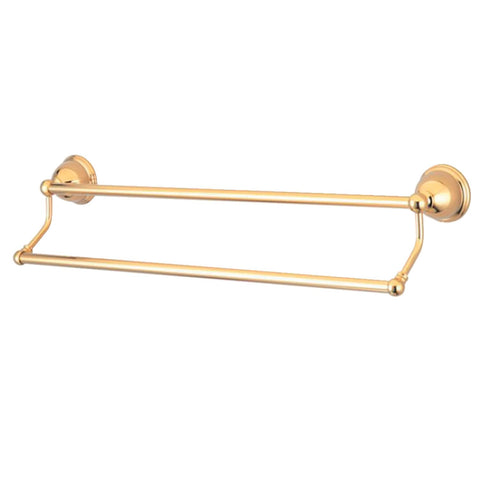 Kingston Brass BA3963PB Restoration Dual Towel-Bar, 24-Inch, Polished Brass
