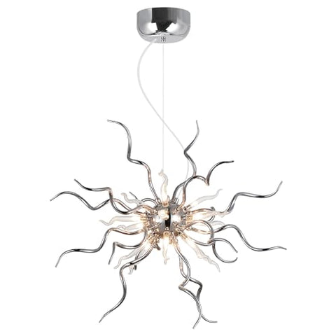 Veil 20-Inch LED Flush Mount Ceiling Light – Chrome Finish with Crystal Accents