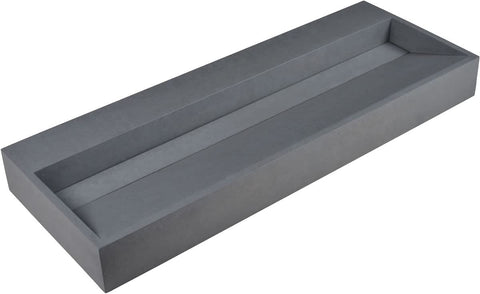 ALFI brand ABCO48TR 48" Solid Concrete Gray Matte Trough Sink for the Bathroom