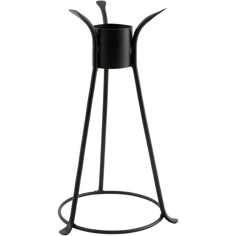 Oakestry Trestle II Stand Indoor Outdoor Glass Gazing Globe Metal Stand Wrought Iron Display Base for Aesthetic Appeal and Decorative Element in Outdoor Spaces, Black