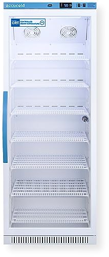 Accucold ARG12PV-CRT Upright Controlled Room Temperature Cabinet; 12 cu.ft Capacity; Automatic Defrost; Factory-installed Lock; Interior Light; Double Pane Tempered Glass Door; Adjustable Temperature