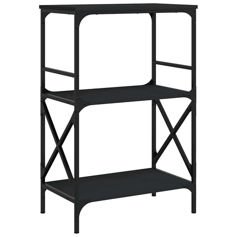 Oakestry Bookcase 2-Tier Black 23.2 in.x13.8 in.x35.6 in. Engineered Wood High End Functional Furniture