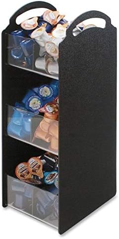 Commercial Grade Compact Condiment Organizer, 6 Compartments, 6.13 x 8 x 18, Black