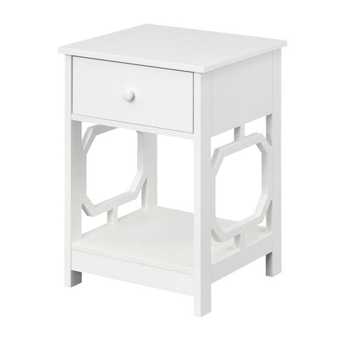 Convenience Concepts Omega 1-Drawer End Table with Shelf, White