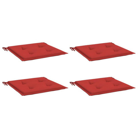 vidaXL Outdoor Living Space Garden Chair Cushions, Set of 4, Durable Oxford Fabric, 19.7"x19.7"x1.2", Cozy Foam Fiber Filling, Vibrant Red