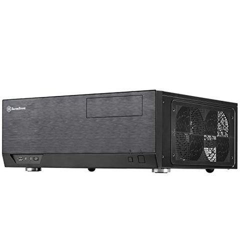 SilverStone Technology Home Theater Computer Case (HTPC) with Faux Aluminum Design for ATX/Micro-ATX Motherboards and New USB Type C Front Port, SST-GD09B-C