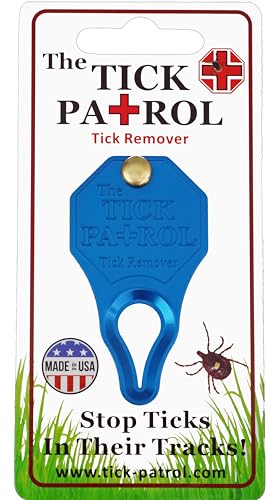 The Tick Patrol Tick Remover Tool for People & Pets, Lightweight, Portable, Durable, Keychain Attachment, Quick, Safe & Effective Tick Removal Kit, Assorted Colors, Made in USA (Assorted)