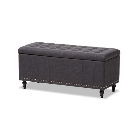 Baxton Studio Kaylee Storage Bench in Dark Gray