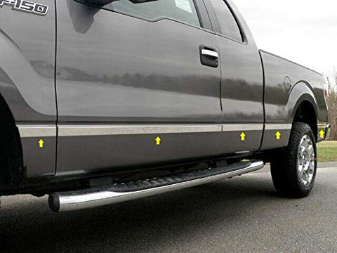 QAA is Compatible with 2009-2014 Ford F-150 10 Piece Stainless Body Molding Insert Trim Kit, 1.5" Width MI49301