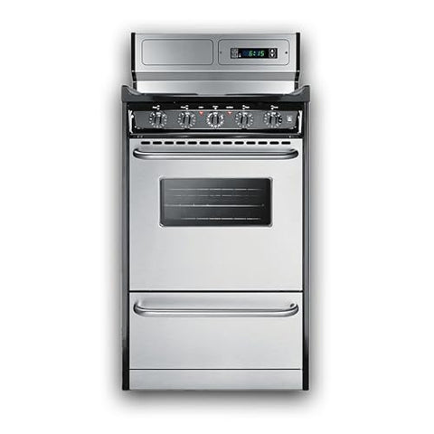Summit 20” Electric Range, 220V Electric Coil Burners, 2.46 cu.ft. Oven, ADA Complaint, Stainless Steel-TEM130BKWY