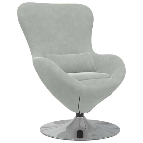 vidaXL Egg Chair Light Gray 63 x 73 x 90 cm Velvet, Chic Lounge Chair, Cozy Velvet Seating, Egg-Shape Swivel Perfect for Relaxing at Home
