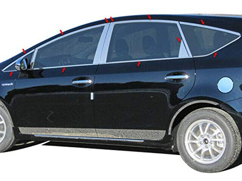 QAA is Compatible with 2013-2018 Toyota Rav4 16 Piece Stainless Window Trim Package, Includes Upper Trim and Pillar Posts, NO Window Sills WP13180