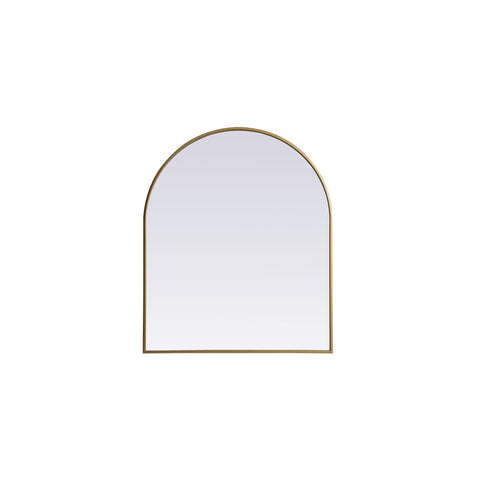 Elegant Decor Ayra 30x36 Arch Modern MDF Wood/Iron Mirror in Brass