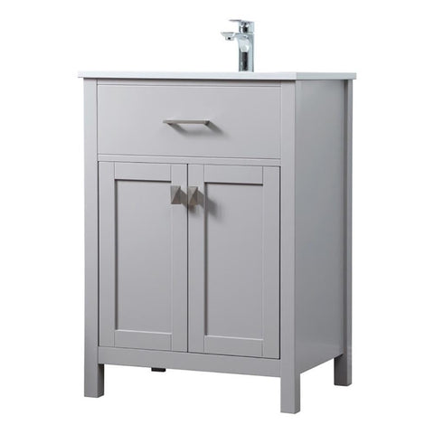 Elegant Kitchen and Bath Harrison 24" Solid Wood Single Bathroom Vanity in Gray