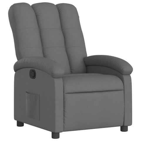 vidaXL Recliner Chair Dark Grey 100% Polyester Fabric, Metal, Plywood