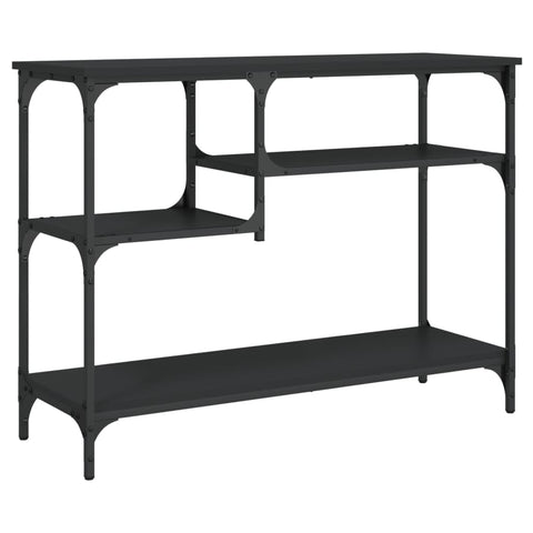 vidaXL Console Table Black Engineered Wood, Metal Adjustable Feet