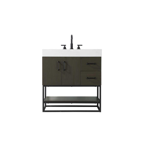Elegant Kitchen and Bath 32" Single Bathroom Vanity in Mocha Brown