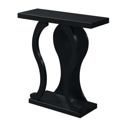 Convenience Concepts Newport Terry B Console Table 31.5" - Modern Sofa Table with Storage Shelves, Narrow Entryway Hall Table for Living Room, Display Accent Table, Black