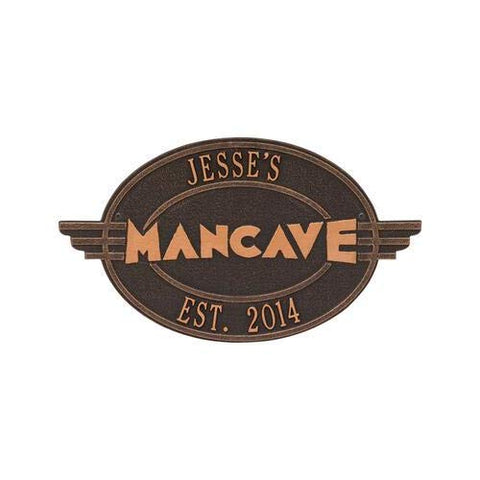 Whitehall 3433OB Moderno Man Cave Personalized Plaque in Oil-Rubbed Bronze Color 10.25 x 18 x 0.25
