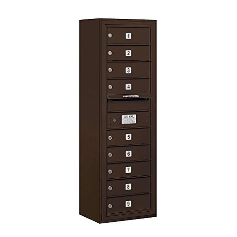 Salsbury Industries 3811S-09ZFP Surface Mounted Horizontal 4C Mailbox, Bronze