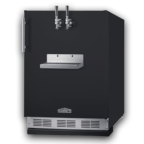 Summit 24" Cold Brew Kegerator, Dual Front Taps, No Drill Coffee Dispenser, ADA Compliant, Black- SBC58BFRTPCFADA