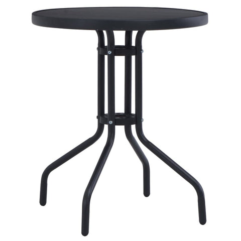 vidaXL Garden Table Black Powder Coated Steel 31.5 in Durable