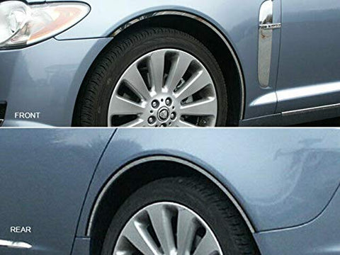 QAA is Compatible with 2009-2015 Jaguar XF 4 Piece Stainless Wheel Well Accent Trim WQ29098
