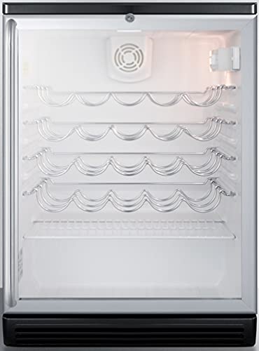 Summit SWC6GBLSHADA Wine Chiller Beverage Refrigerator, Glass/Black