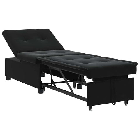 vidaXL Sofa Bed Black 76.38 x 26.38 x 32.28 in Velvet, Living Room, Modern, Convertible Sofa Bed, Luxury Velvet Seating, Space-Saving, Multifunctional Indoor Lounge