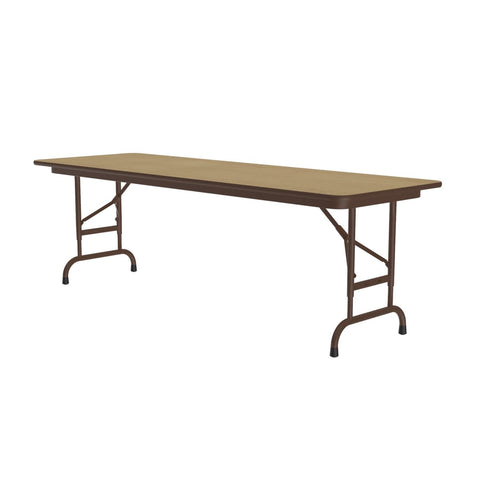 Correll 24"x60" Commercial Duty Adjustable Height Folding Table, Fusion Maple HP Laminate Top, Heavy 3/4" Thick Core, Made in The USA (CFA2460PX-16)