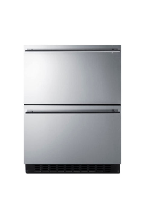 Summit 24” Two Drawer All-Refrigerator, 3.1 cu.ft. Capacity, ADA Compliant, 18” Shallow Depth, Stainless Steel, Panel Ready Capable*- ASDR2414 (*Panels not included)