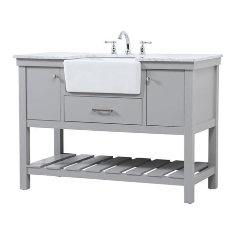 Elegant Decor Clement 48" Aluminum MDF Single Bathroom Vanity in Gray Finish