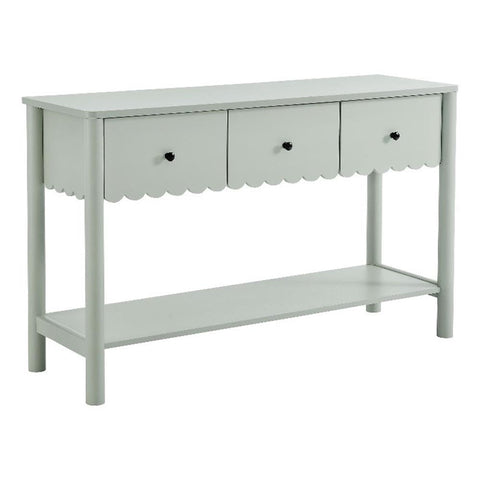 Modway Emmeline 3-Drawer Scalloped Console Table in Sage