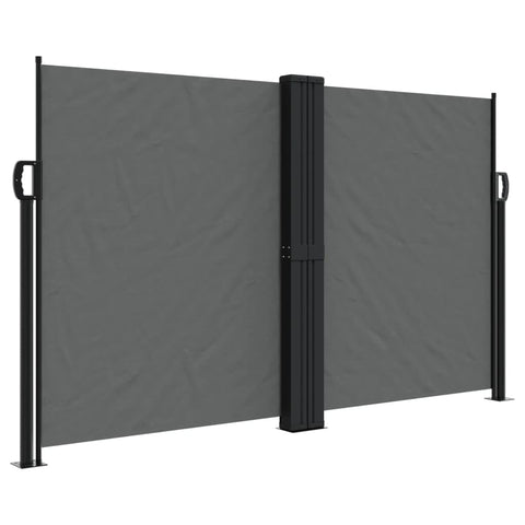 vidaXL Retractable Side Awning Sun Shade Privacy Screen - Anthracite, 55.1"x472.4", Polyester with PU Coating, Steel Frame, Garden, Patio, Balcony