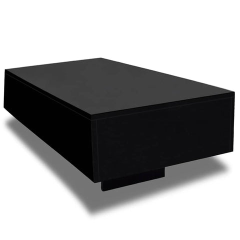 vidaXL Modern Coffee Table, Rectangular Table for Living Room, Sleek High Gloss Finish, 33.5''x21.7''x12.2''?Black