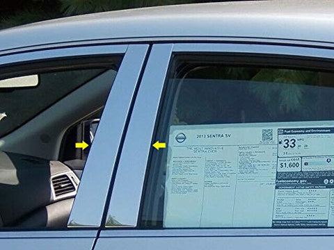 QAA is Compatible with 2013-2019 Nissan Sentra 4 Piece Stainless Pillar Post Trim PP13575