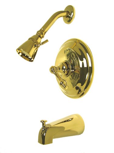 Elements of Design EB3632AL St. Louis Single Handle Tub and Shower Faucet, Polished Brass
