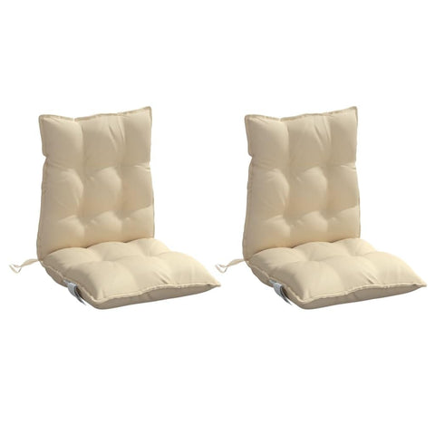 vidaXL Beige Lowback Chair Cushions Seat Pad - 2 pcs Oxford Fabric, Water- Patio/Garden/Indoor Office