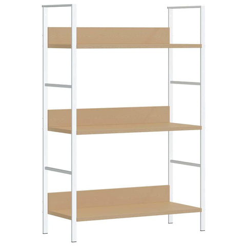 vidaXL 3-Layer Book Shelf and Display Stand in Oak â€“ Sturdy Engineered Wood and Steel Construction, Ideal for Office, Living Room or Patio