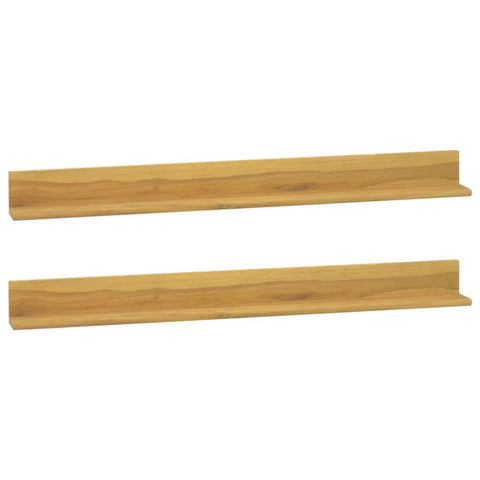 vidaXL Solid Teak Wood Wall Shelves, 43.3"x3.9"x3.9", 2-Piece Set, Extra Storage, Versatile Use, Suitable for Living Room, Bedroom, Bathroom and More