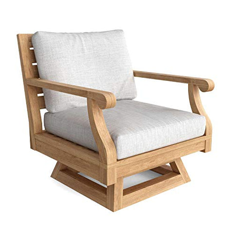 Anderson Teak Swivel Armchair in Natural Finish