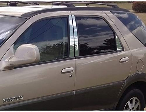 QAA is Compatible with 2002-2008 Buick Rendezvous 6 Piece Stainless Pillar Post Trim PP42511