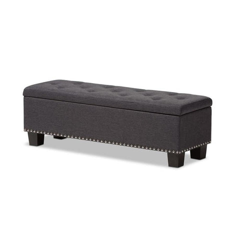 Baxton Studio Hannah Storage Bench in Dark Gray