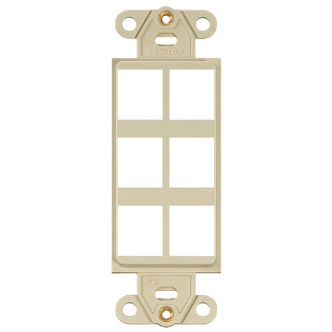 Leviton QuickPort Decora Insert, 6-Port, 41646-I, Ivory