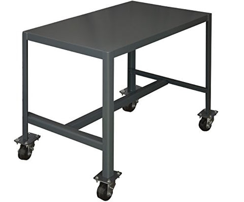 Mobile MT Workbench 24 x 48 Top Shelf Only 14 Gauge Steel 2000 lbs. Capacity 3 x 1-13/16 Phenolic Casters - (4) Swivel with Side Brakes Textured Powder Paint Gray