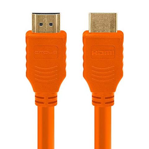 Cmple - HDMI Cable 3FT High Speed HDTV Ultra-HD (UHD) 3D, 4K @60Hz,18Gbps 28AWG HDMI Cord Audio Return 3 Feet Orange