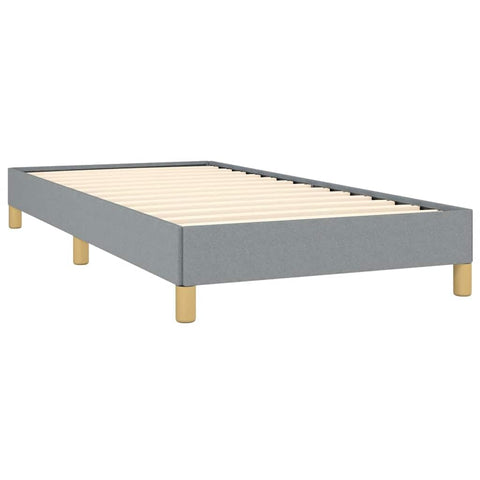 vidaXL Twin XL Size Bed Frame with Plywood Slats, Platform Bed Frame, Fabric Upholstered Mattress Foundation, No Box Spring Needed & Easy Assembly, Light Gray, Without Mattress