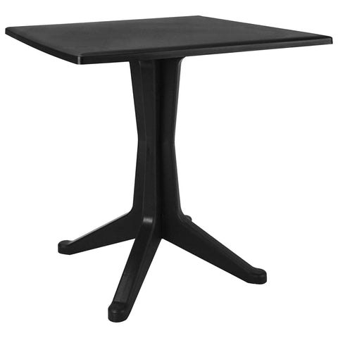 vidaXL Anthracite Patio Table - Square Plastic Outdoor Dining Furniture - Weather and Lightweight - Easy to Clean - 27.6"x27.6"x28.2"