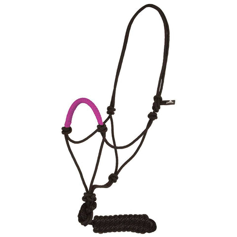 Mustang Solid Nose Rope Halter Pink